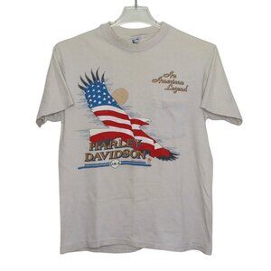 VTG Harley Davidson 1989 Mens Large One Pocket Graphic Tee Shirt Motorcycle Top